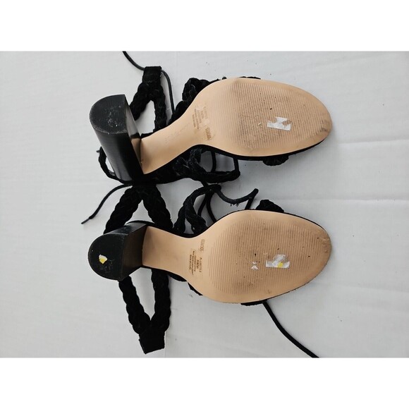 BCBGeneration Lorette-X Black Suede Lace Up Sandals Size 6.5M Braided - Picture 4 of 4